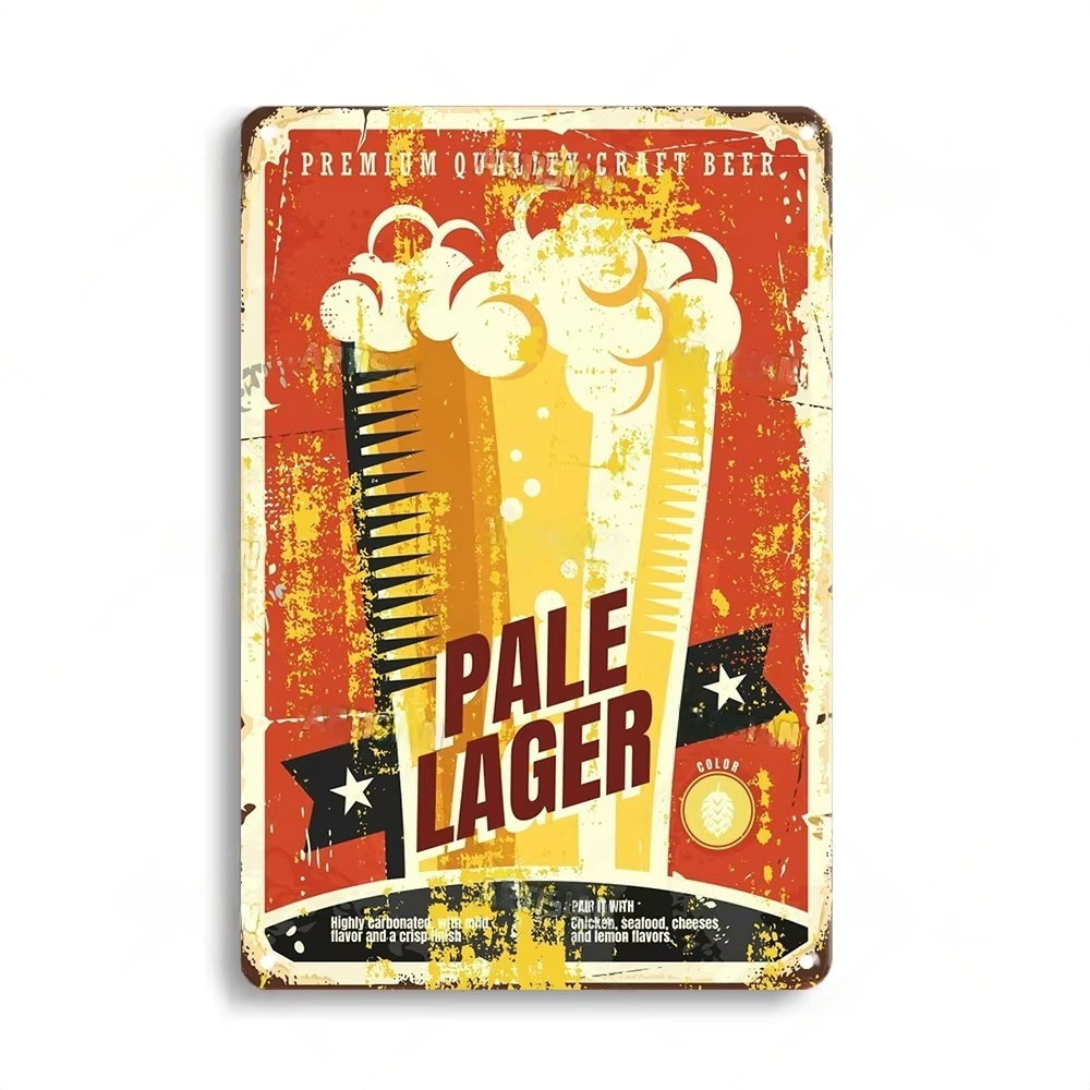 Rusty Metal Tin Sign Beer Meta - Home Bar Signs ulasan dan harga
