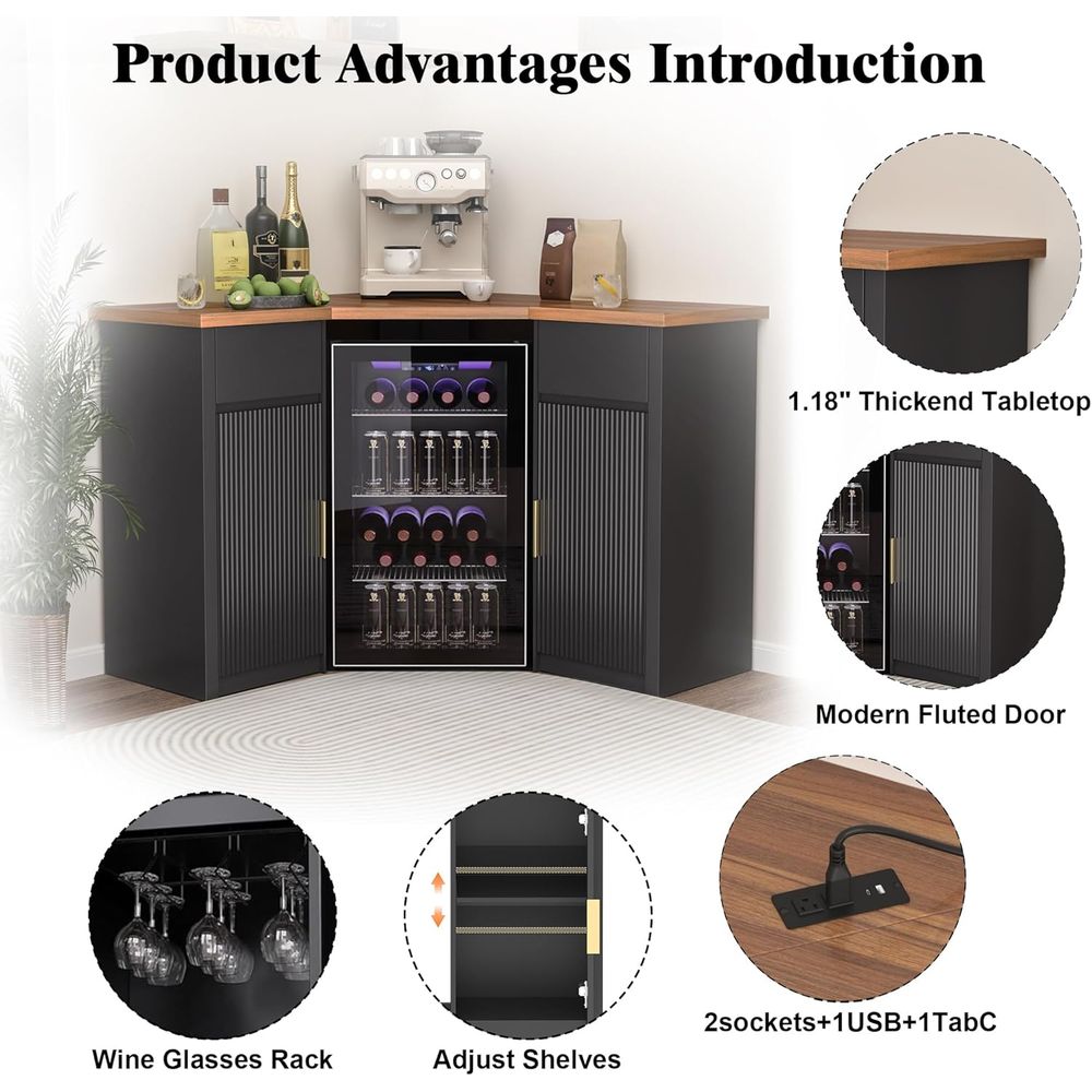 Ridged Space Bar Cabinet, Stor - Home Bar Setup ulasan dan harga