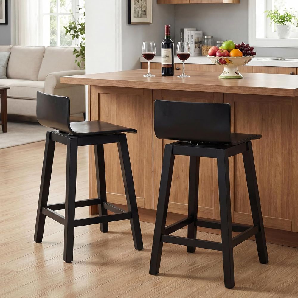 Swivel Solid Wood Bar Stools S - Home Bar And Counter ulasan dan harga