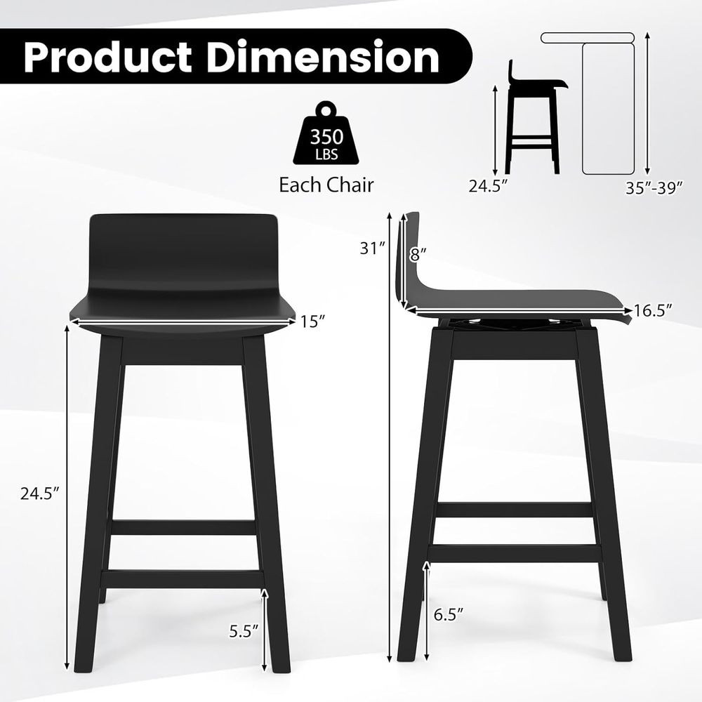 Swivel Solid Wood Bar Stools S - Home Bar And Counter ulasan dan harga