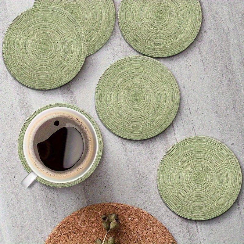 6pcs 4in Round Retro Green Gro - Home Bar Setup ulasan dan harga